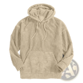 Men’s premium beige corduroy drop shoulder hoodie with ribbed texture and front pocket for casual wear
