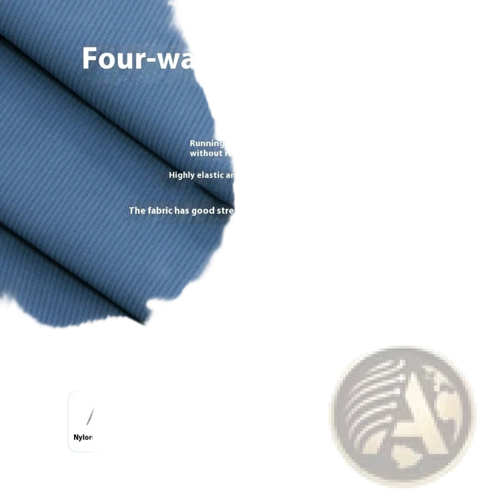 Men’s quick dry nylon loose fit athletic track pants in blue four way stretch fabric with subtle vertical ribbing