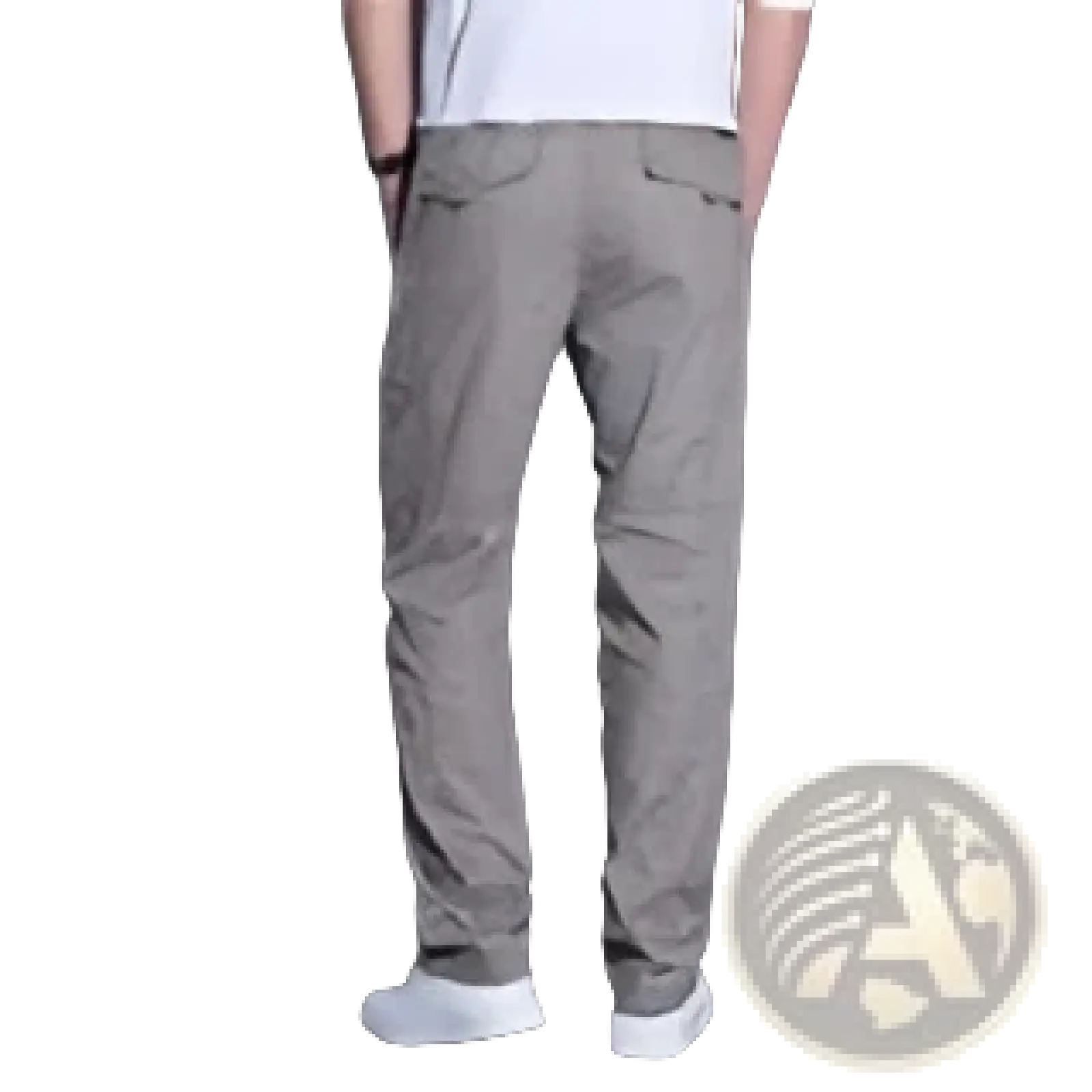 Beige cargo pants in pure cotton with multiple pockets and a relaxed fit for men