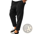 Men’s relaxed fit corduroy jogger trousers in black cotton with a loose fit and tapered leg design
