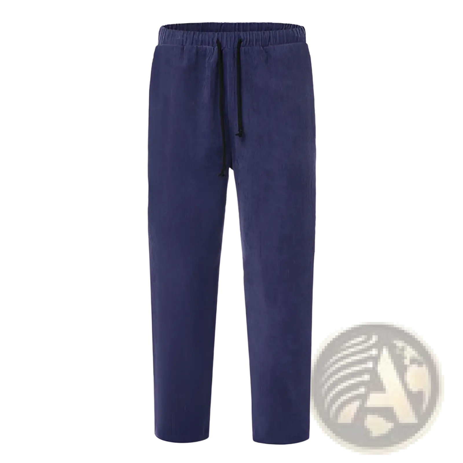Men’s relaxed fit corduroy jogger trousers in navy blue with a drawstring waistband for casual comfort