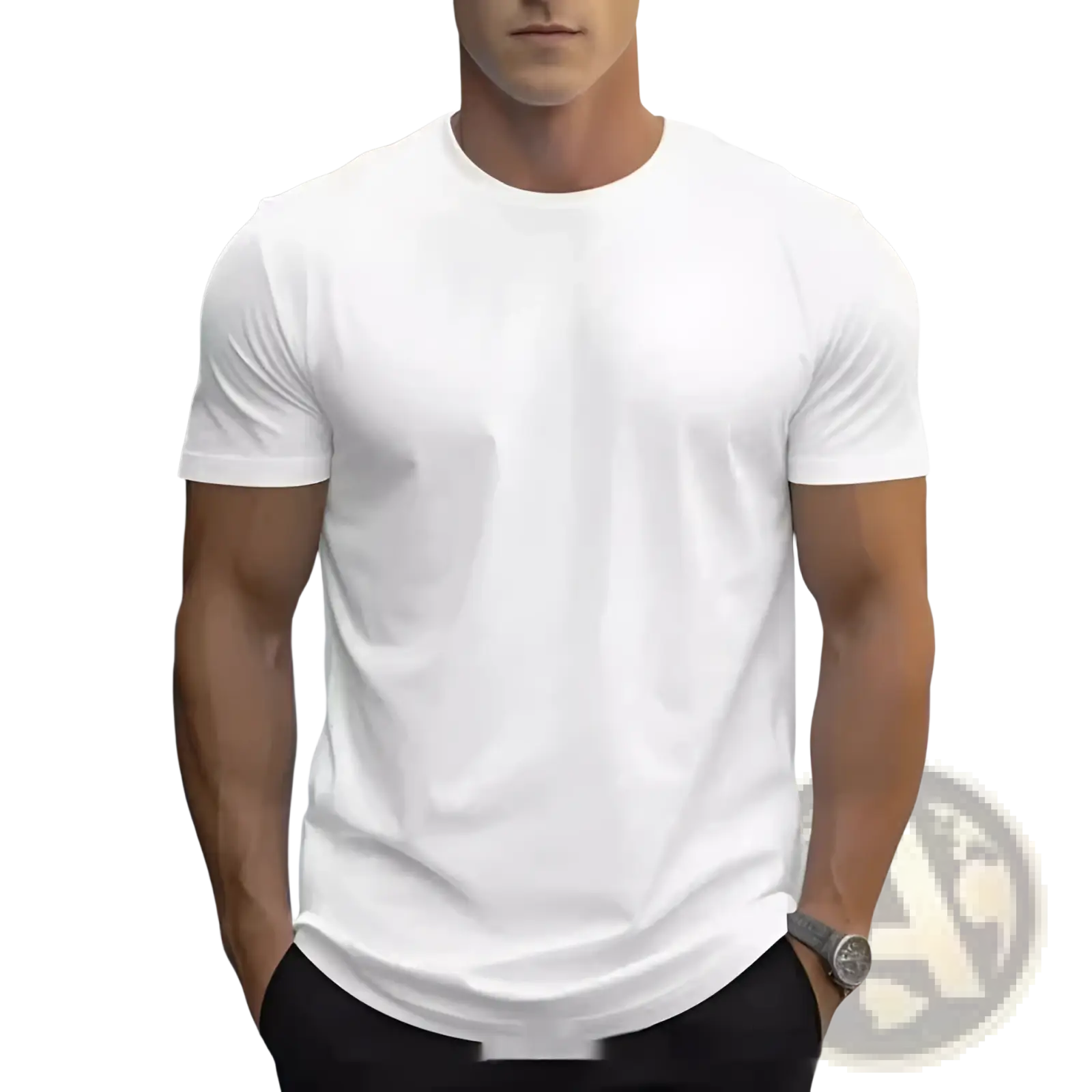 Men’s retro linen blend loose fit short sleeve t shirt in white with a crew neck and soft breathable fabric