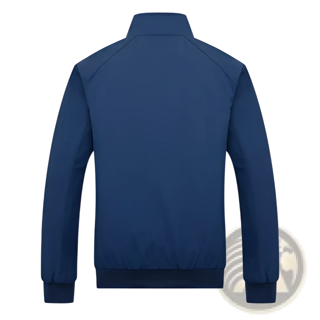 Men’s slim navy blue bomber jacket with ribbed cuffs and hem lightweight casual outerwear