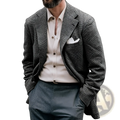 Men’s slim fit double breasted houndstooth wool blazer in charcoal and white with a tailored fit
