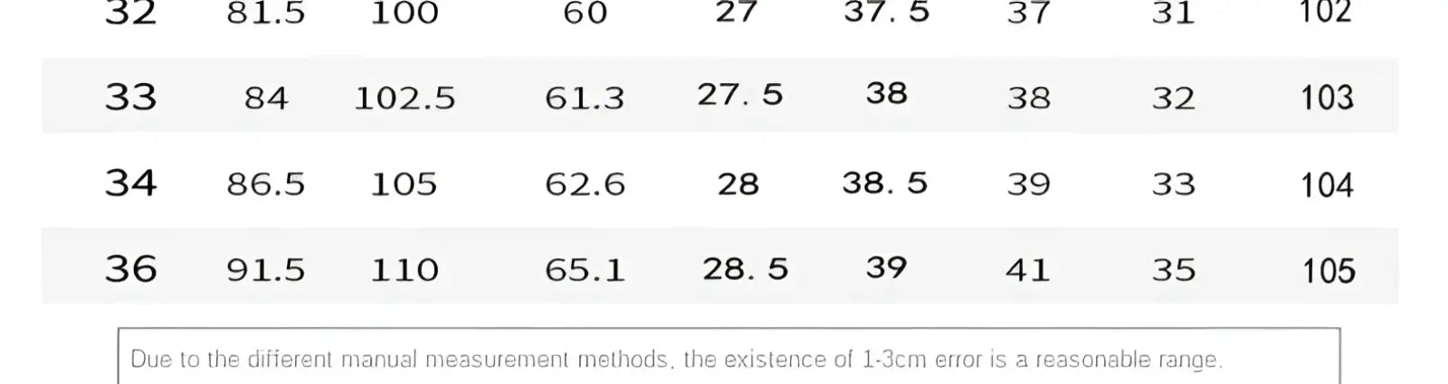 Mens slim fit printed black denim jeans size chart displaying numerical measurements for precise fitting information