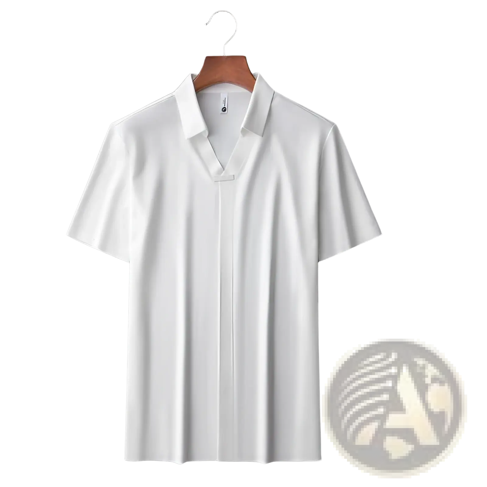 White men’s slim fit polo shirt with short sleeves classic collar and textured cotton blend fabric