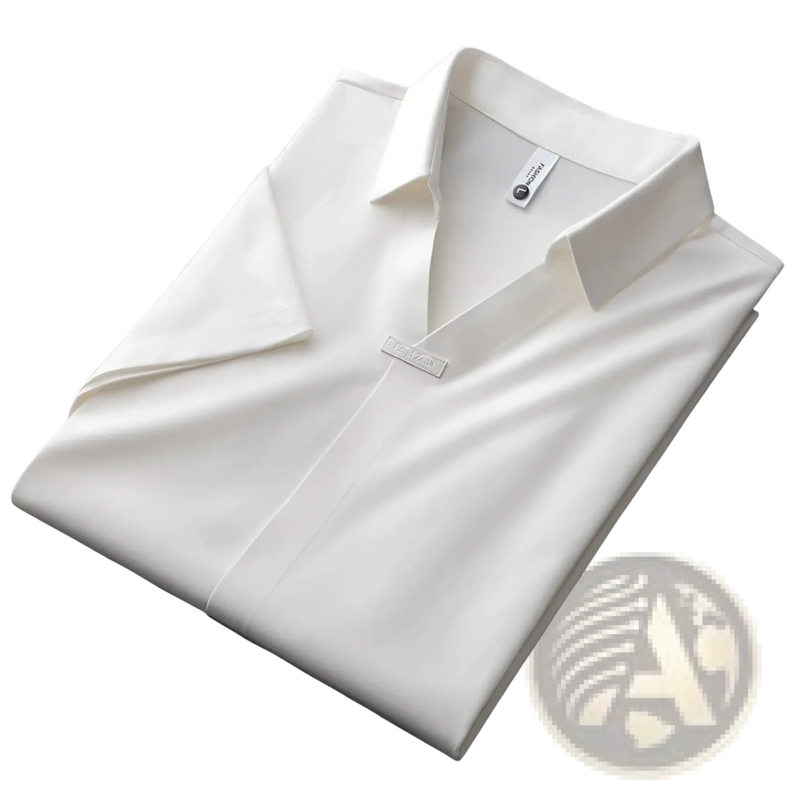 Men’s slim fit white textured cotton blend polo shirt with short sleeves and subtle stitching details
