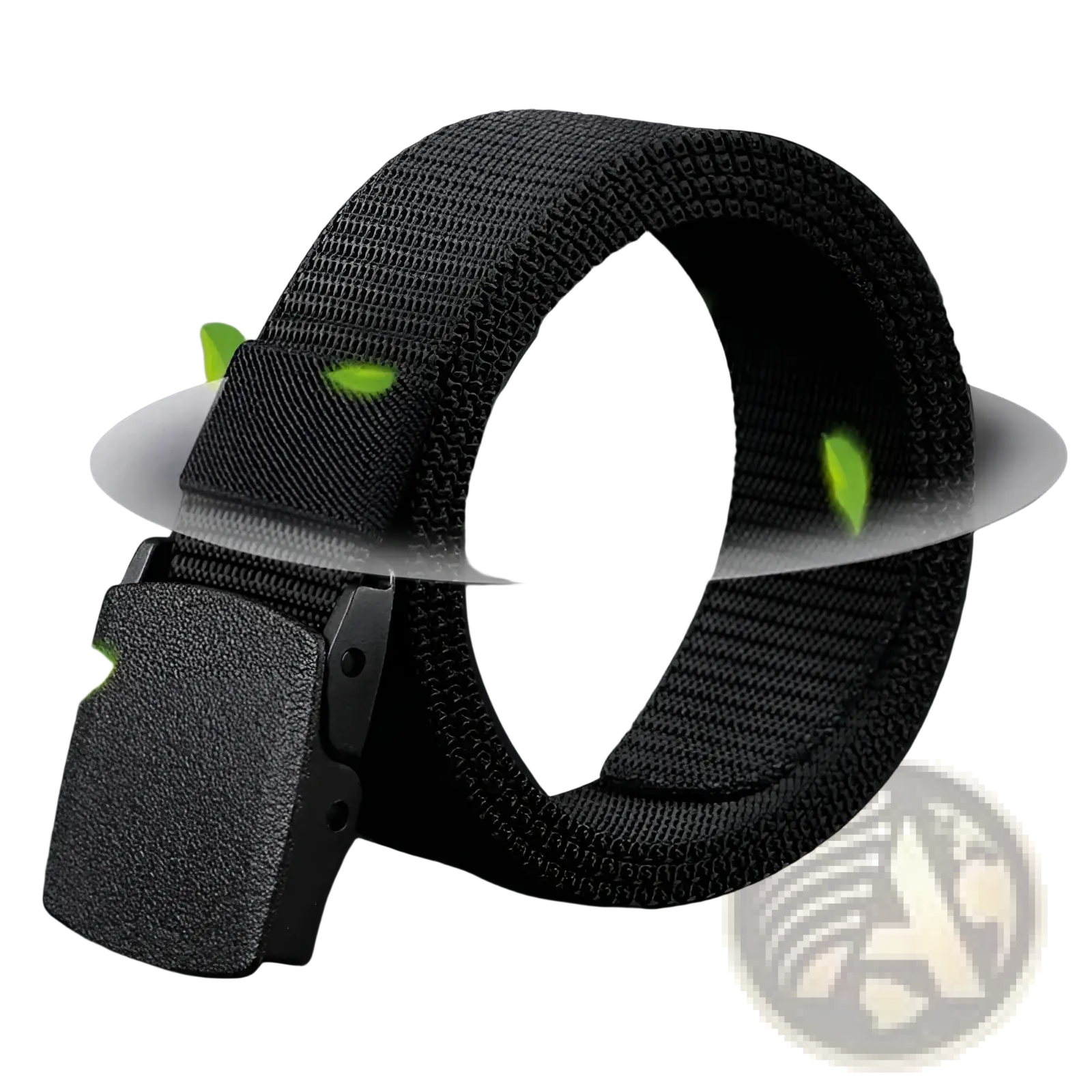 Mens tactical canvas belt in black with lightweight automatic matte black plastic buckle for secure fit