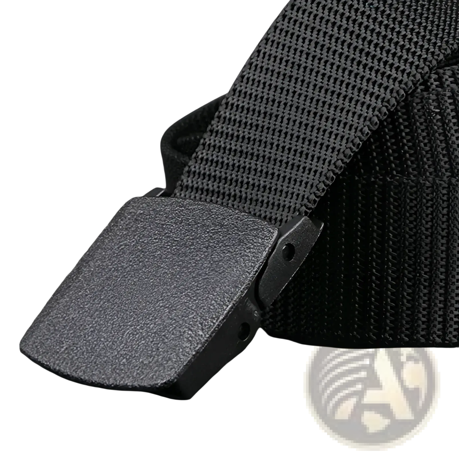 Mens tactical canvas belt in black with lightweight canvas webbing and a matte-finish metal automatic buckle