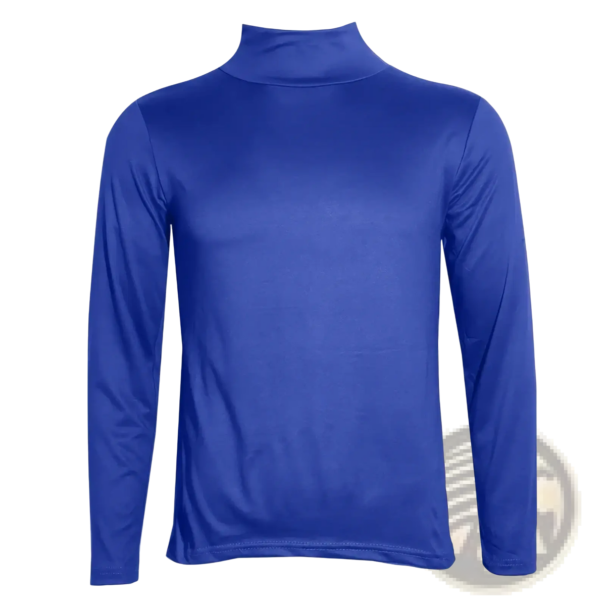 Men’s thermal turtleneck slim fit long sleeve shirt in royal blue with smooth performance fabric finish