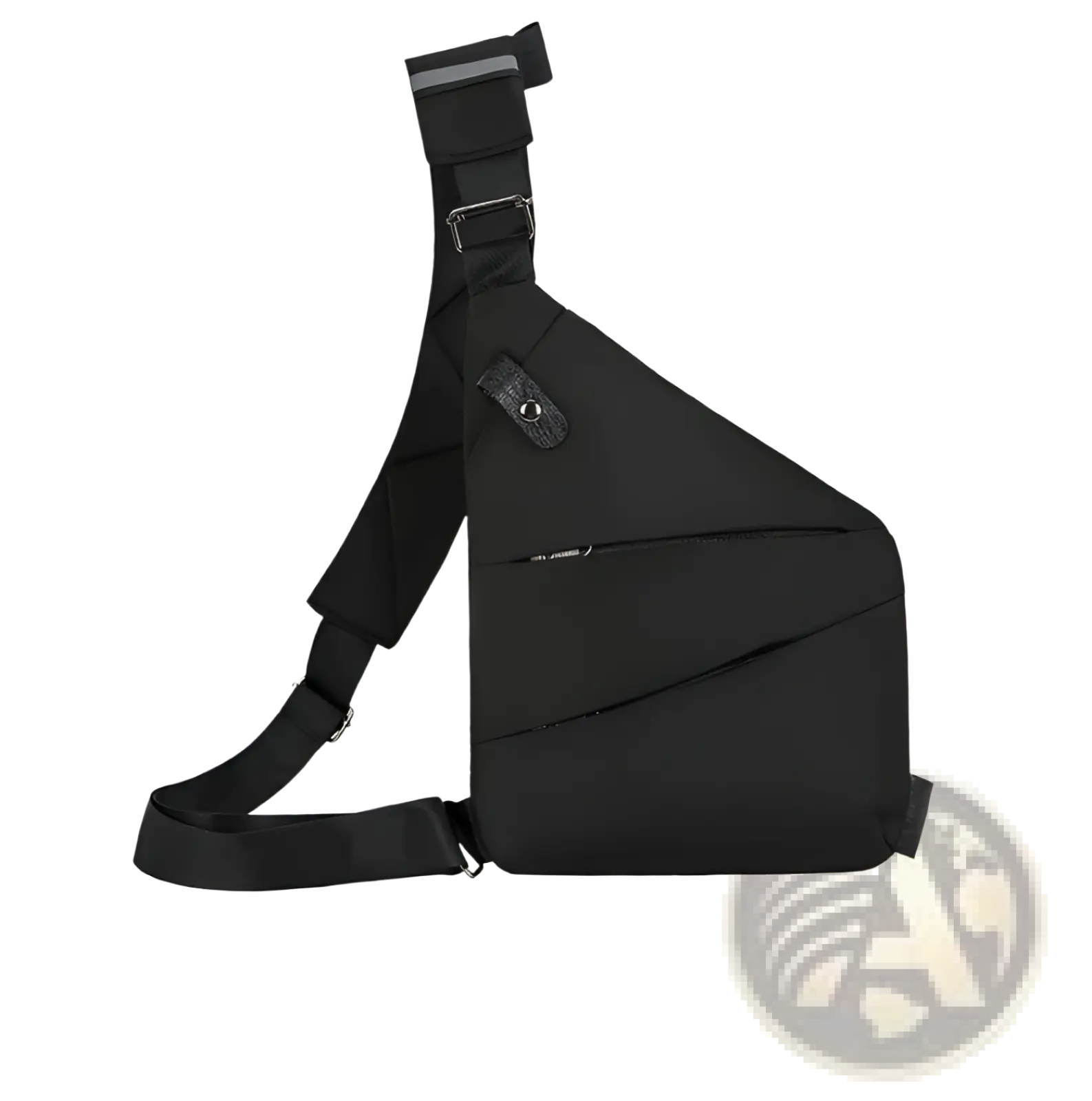 Black nylon men’s waterproof anti-theft multifunctional crossbody bag with sleek minimalist design and adjustable strap