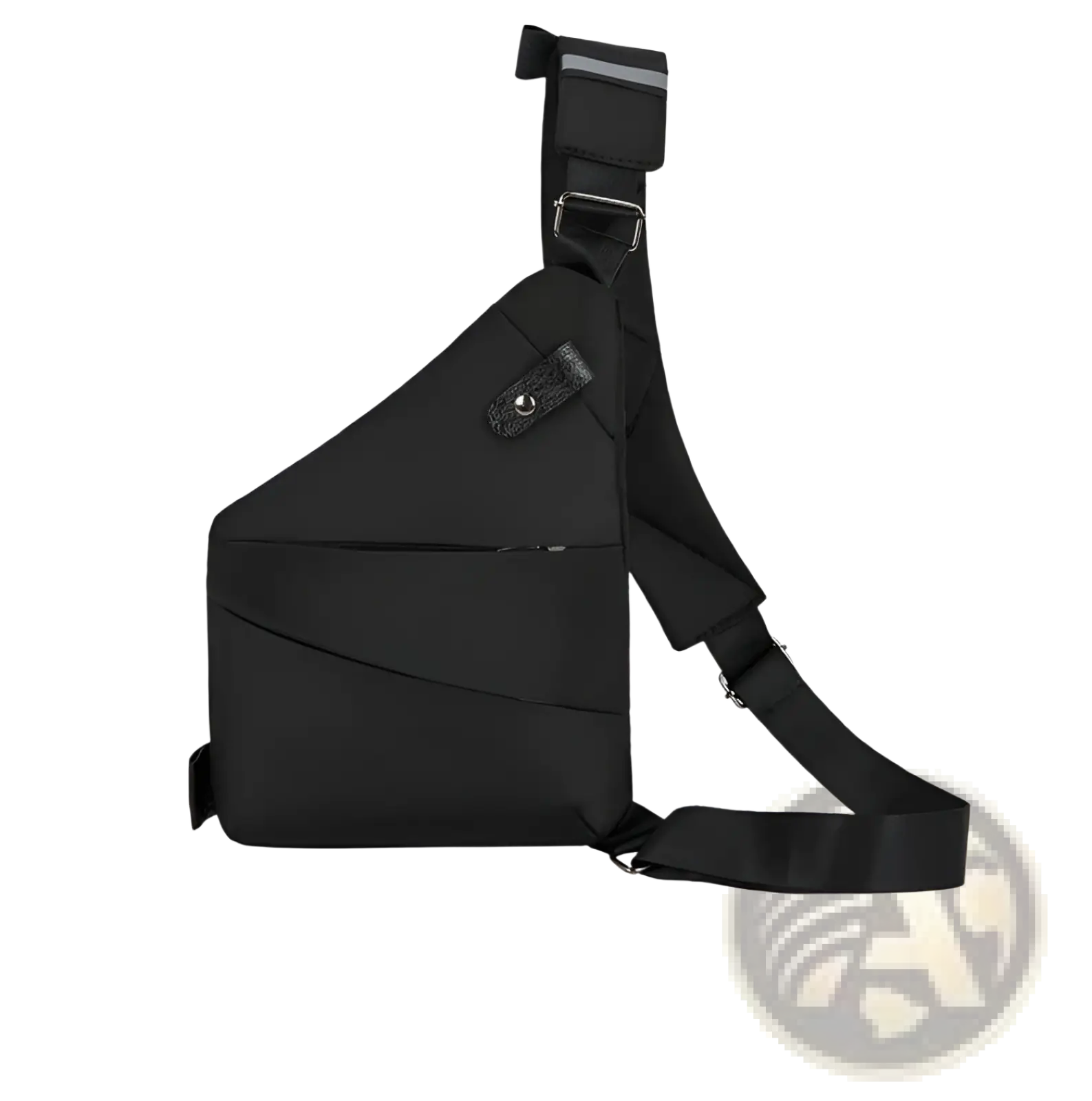 Black nylon men’s waterproof anti-theft multifunctional crossbody bag with sleek minimalist design and adjustable strap