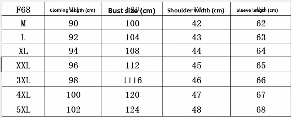 Size chart in centimeters for womens clothing sizes m to 5xl accompanying mens wool trench coat slim fit winter outerwear