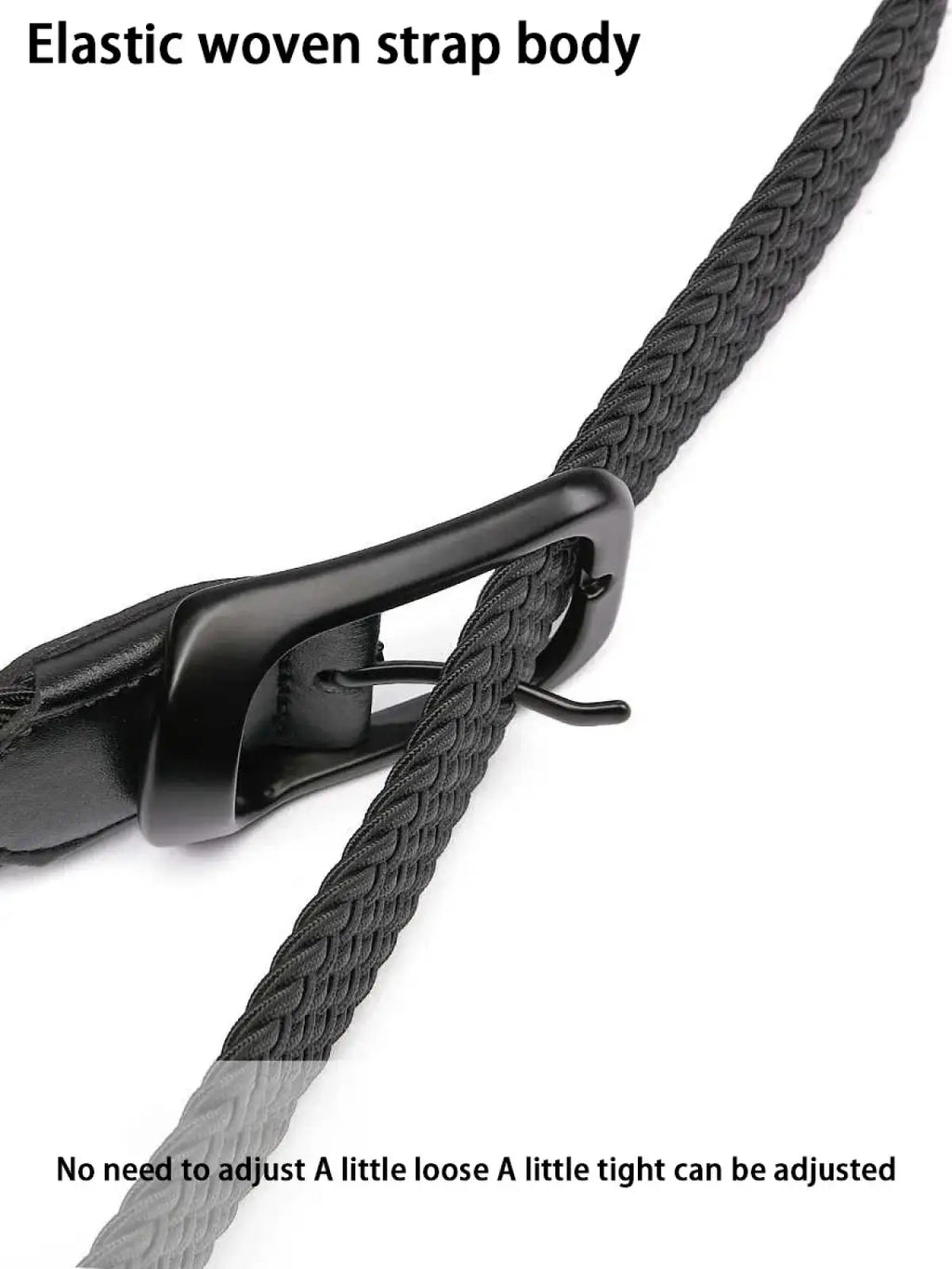 Mens woven stretch belt 4 pack black elastic canvas strap with matte black metal buckle for casual and golf use