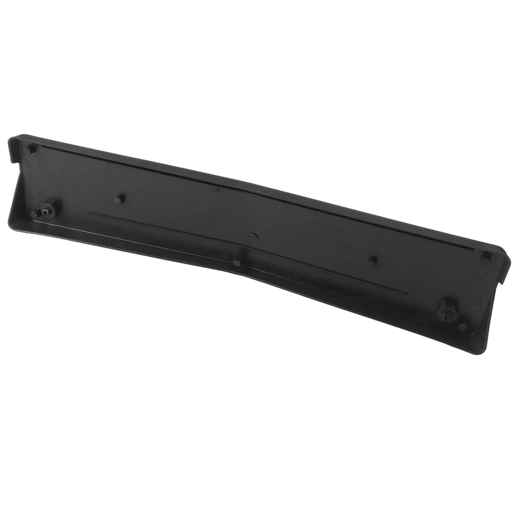 Black plastic Mercedes c class W205 front license plate mount with molded mounting brackets and screw holes