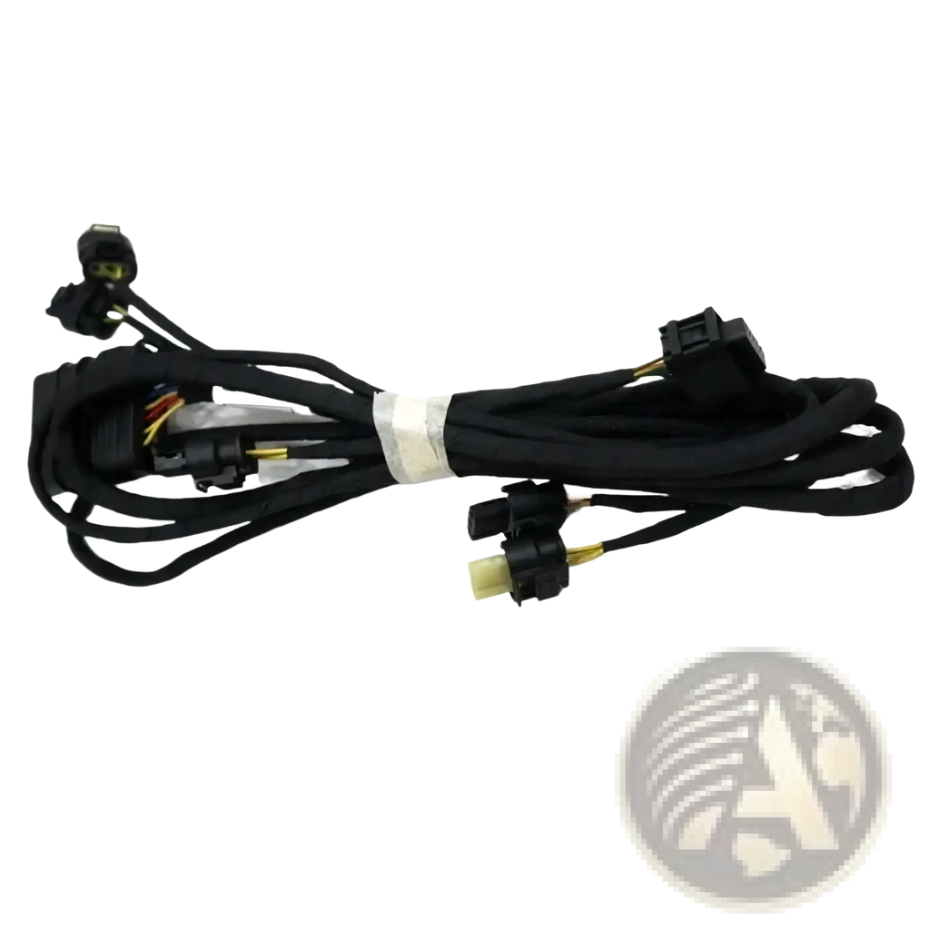 Black automotive wiring harness with multiple connectors and white band for mercedes w205 parking aid oem 2055406435