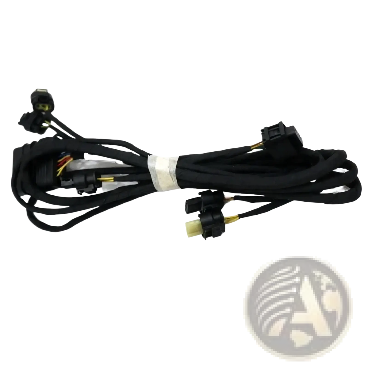 Black automotive wiring harness with multiple connectors and white band for mercedes w205 parking aid oem 2055406435