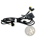 Black automotive wiring harness with multiple connectors and central plastic housing for mercedes w205 parking aid oem 2055406435