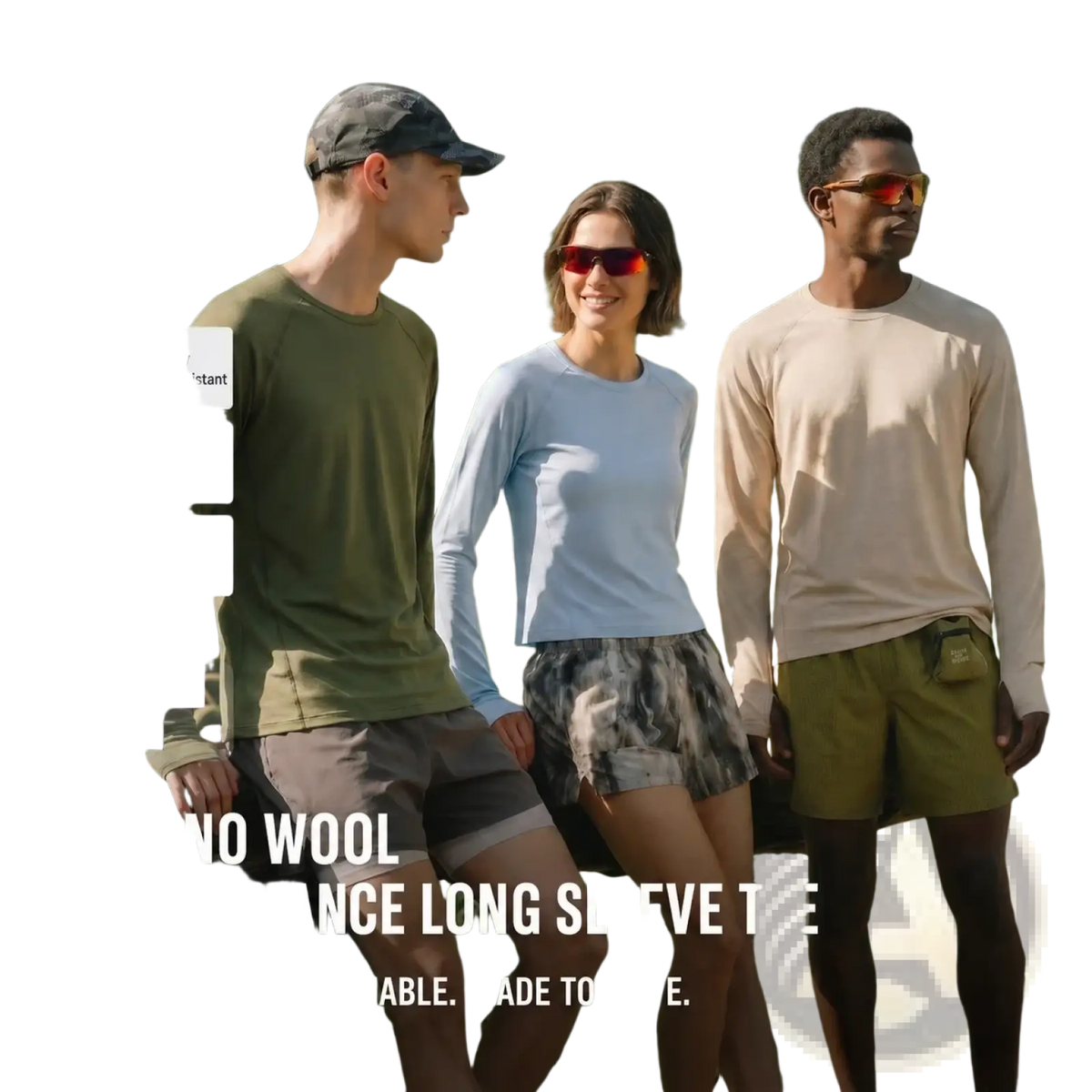 Olive green merino wool performance long sleeve tee for men designed as a base layer for active use
