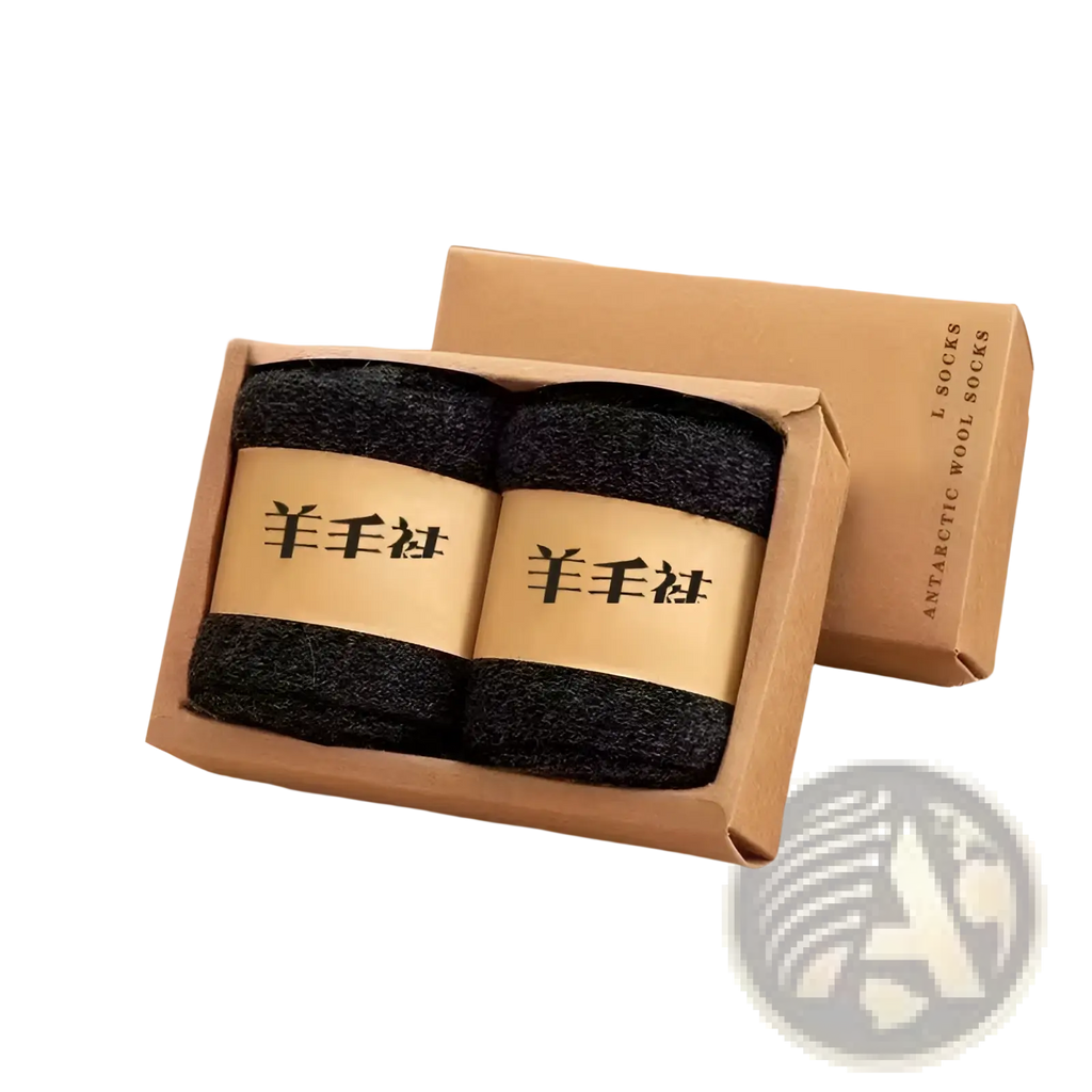 Dark gray extra thick merino wool winter socks in a matching pair set designed for thermal cold resistance