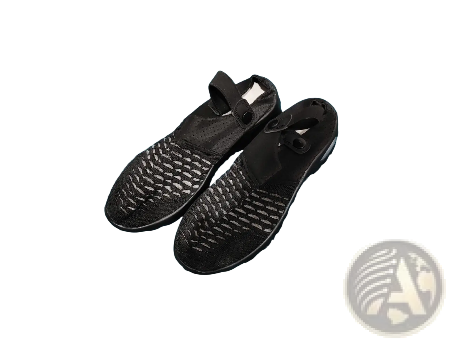 Black nike free run 5.0 mesh air cushion clog sandals with woven upper and adjustable strap for breathable comfort