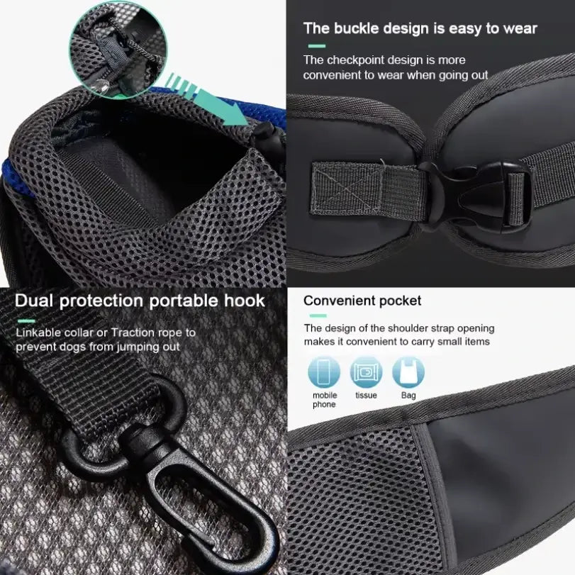 Black mesh pet carrier backpack for small pets with durable buckle and pocket made in mainland china for medium breeds