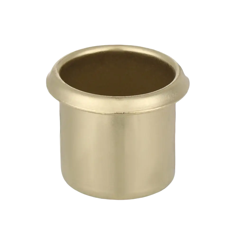 Metal candle cup made of polished brass with a smooth finish and slightly flared top edge for diy crafts and holders