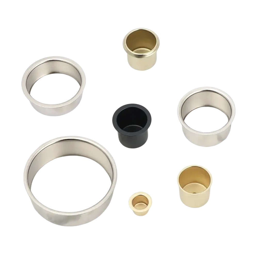 Metal candle cups for diy crafts and holders in cylindrical shapes with silver black and gold metal finishes