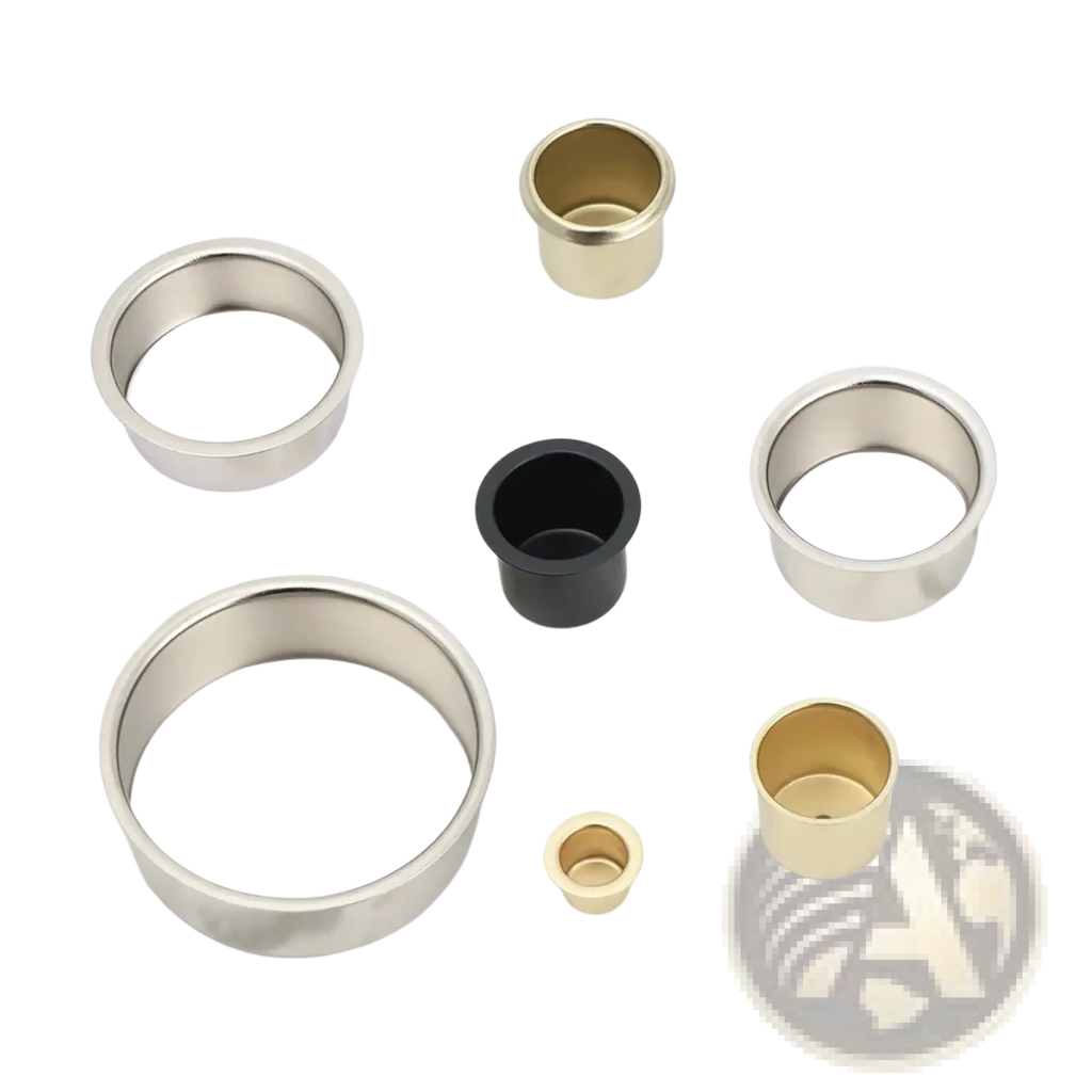 Metal candle cups for diy crafts and holders in cylindrical shapes with silver black and gold metal finishes