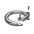 Chrome-finished metal car keychain detachable ring holder with polished finish and integrated screw mechanism