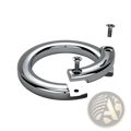 Chrome-finished metal car keychain detachable ring holder with polished finish and integrated screw mechanism