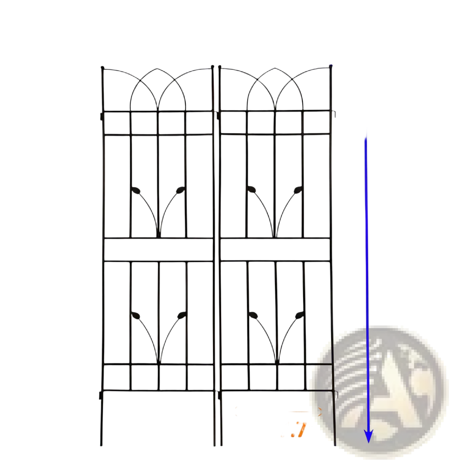 Black wrought iron metal garden trellis 2 pack with arched top and leafy rose decorative panels 71 inch
