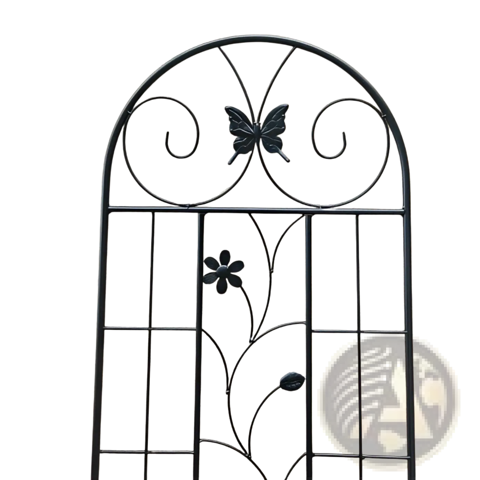 Black wrought iron garden trellis 2 pack rustproof butterfly and flower motifs 71 inches tall
