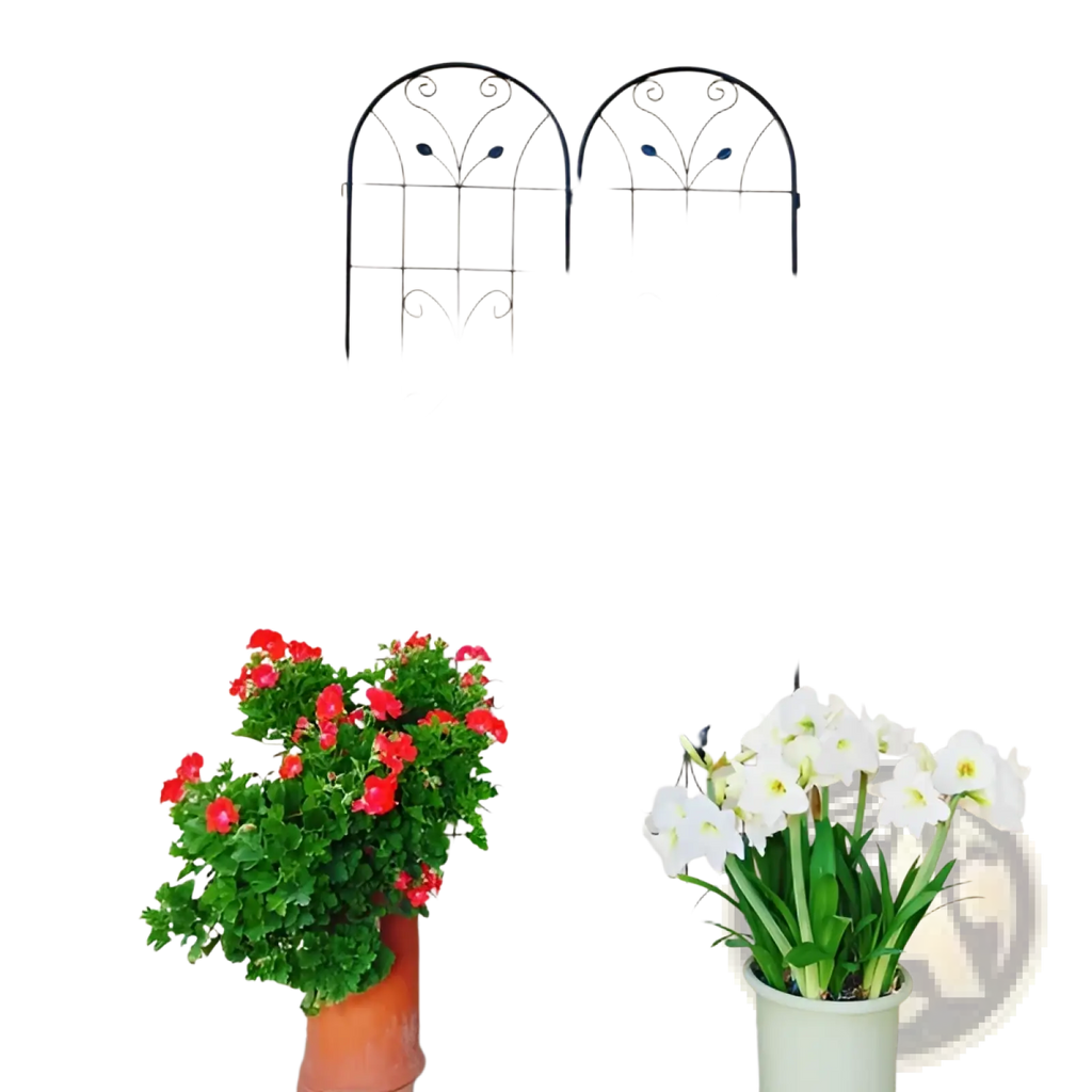 Black wrought iron metal garden trellis 4 pack with ornate butterfly and leaf scrollwork designs 86.7 inches tall