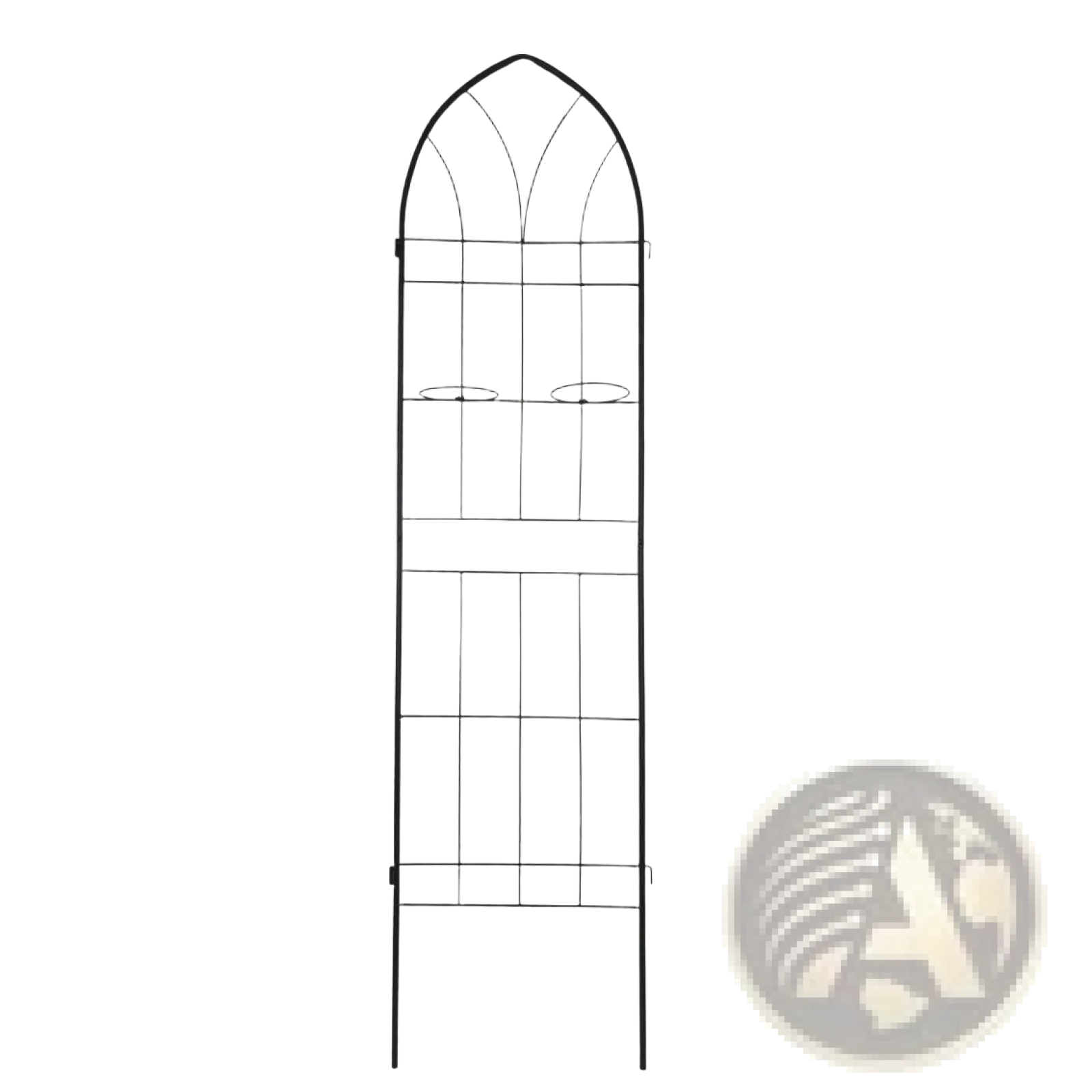 Black metal garden trellis with arched top and grid pattern for climbing plants 4 pack set