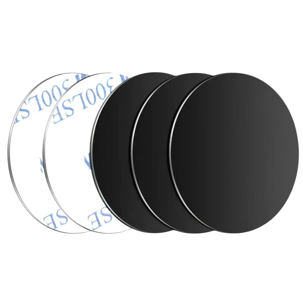 Black circular metal plate disk 40mm adhesive pads for magnetic car phone holder use
