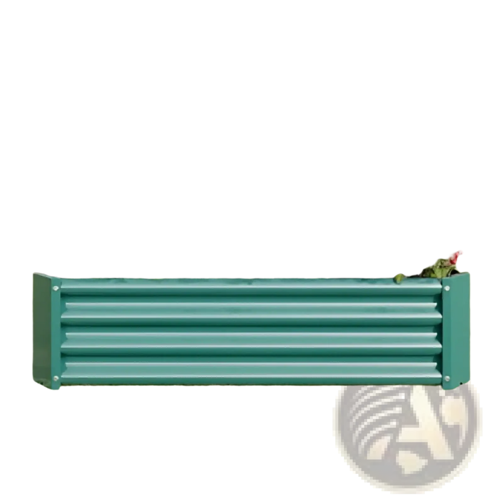 Teal corrugated metal raised garden bed 4x2x1ft galvanized planter for outdoor gardening use
