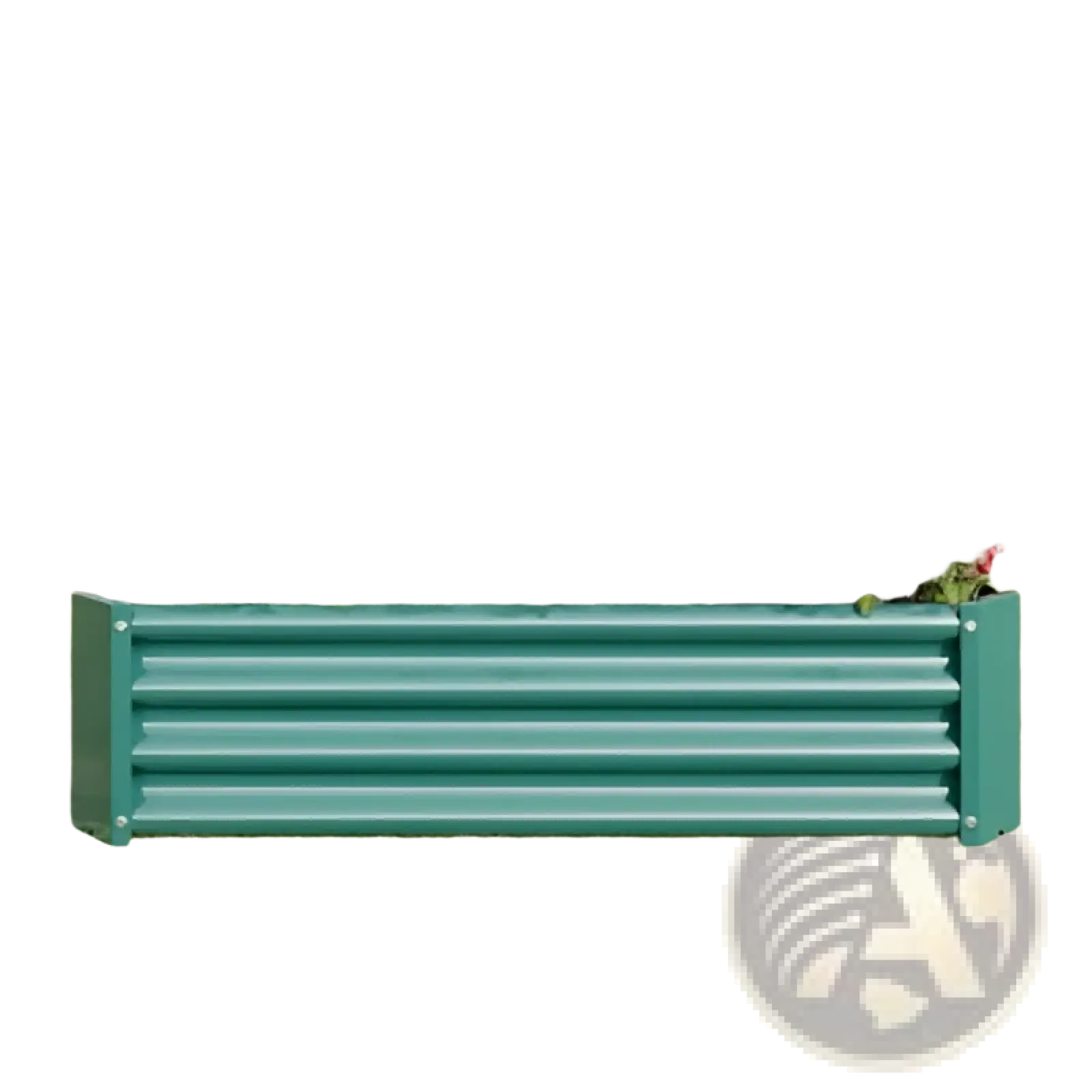 Teal corrugated metal raised garden bed 4x2x1ft galvanized planter for outdoor gardening use