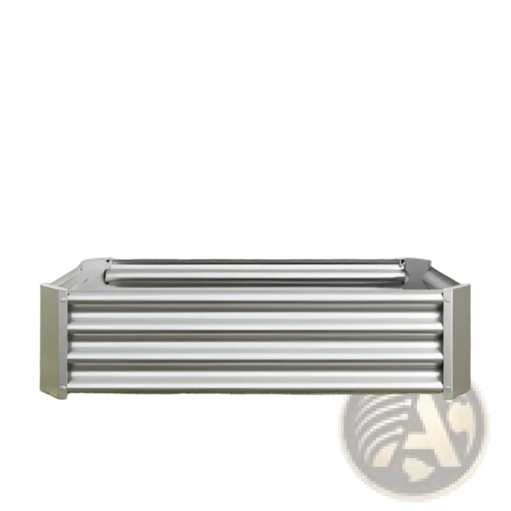 Silver corrugated metal raised garden bed 4x2x1ft galvanized planter with raised edges for gardening use