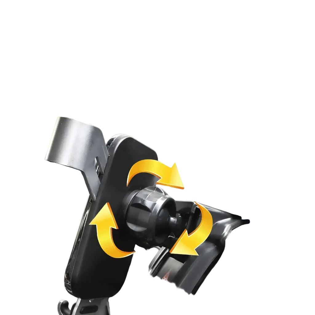 Black plastic mg rx5 wireless charging car phone mount with dual 360-degree universal ball joint for adjustable viewing