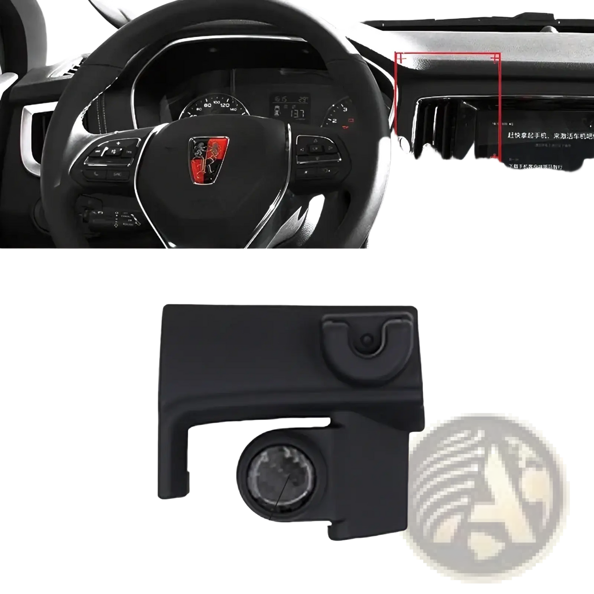 Black plastic dedicated base for mg rx5 2016-2019 designed for dashboard use in wireless charging car phone mount