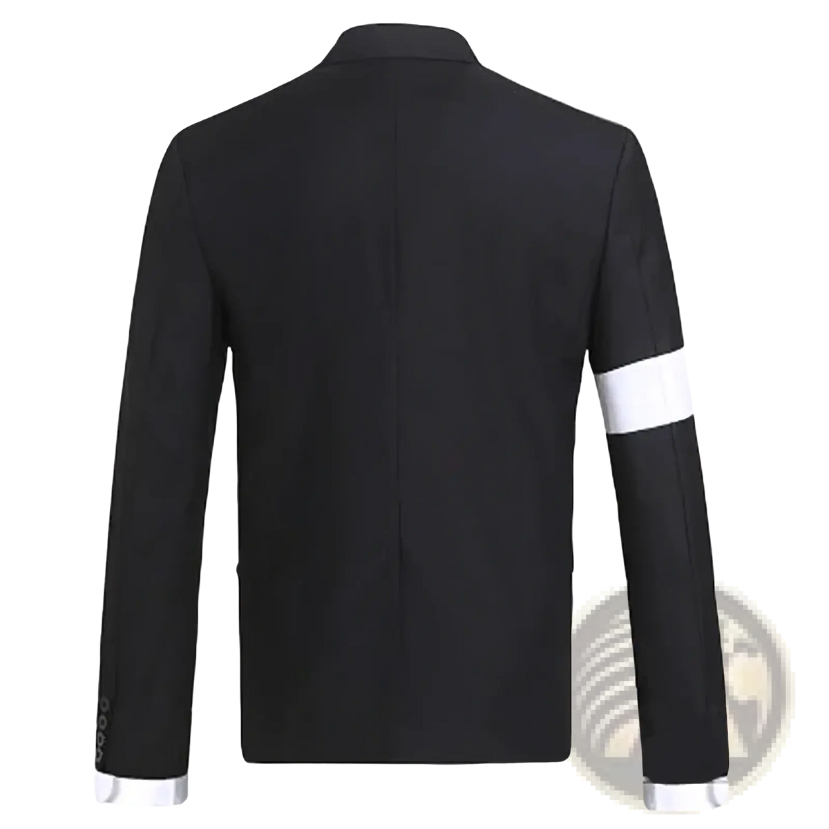 Michael Jackson dangerous suit costume black blazer with bold white stripe on left sleeve and matching white cuffs