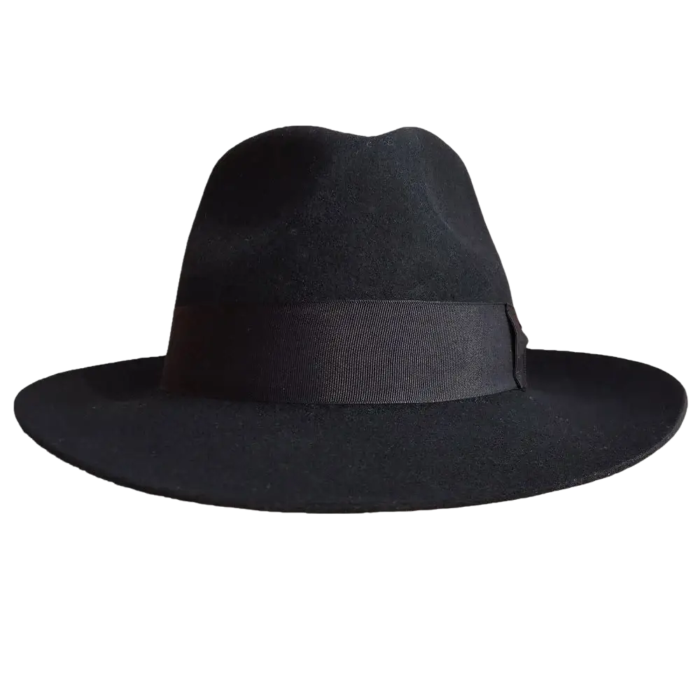 Black felt fedora hat with matching ribbon band for michael jackson dangerous suit costume accessory