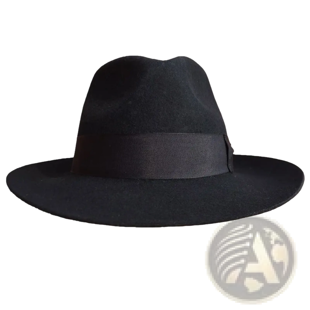 Black felt fedora hat with matching ribbon band for michael jackson dangerous suit costume accessory