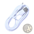 White micro usb fast charging cable with usb-a and micro-usb-b connectors for efficient device charging
