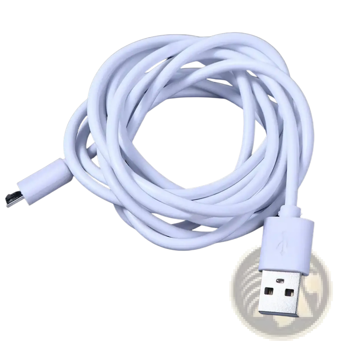 Micro usb fast charging cable white with sleek coiled design and durable plastic connectors for reliable use