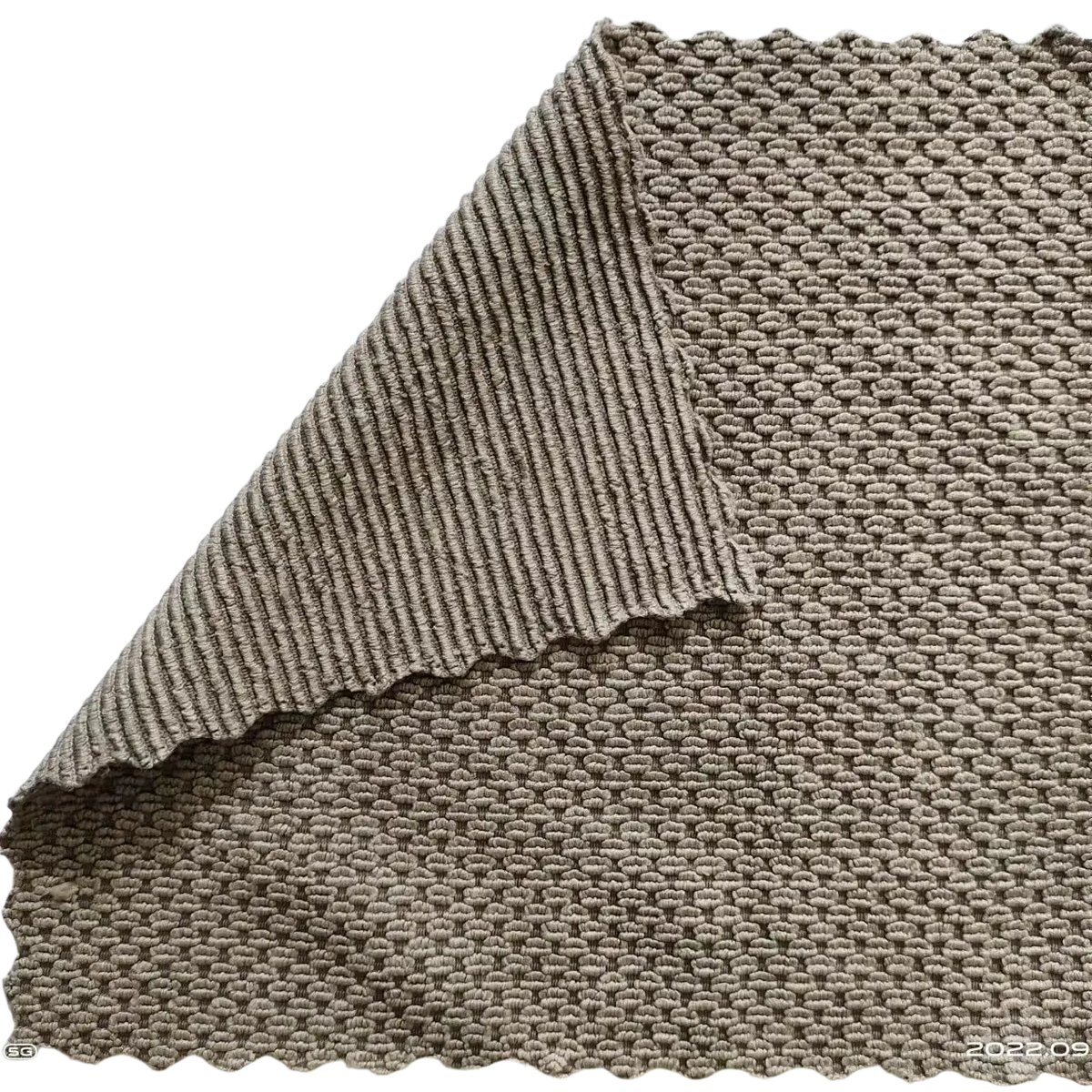 Microfiber kitchen cleaning cloth in grey with a textured woven pattern and ribbed edge for super absorbent use