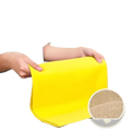 Bright yellow microfiber kitchen dishcloth made from natural plant fibers for reusable cleaning towels