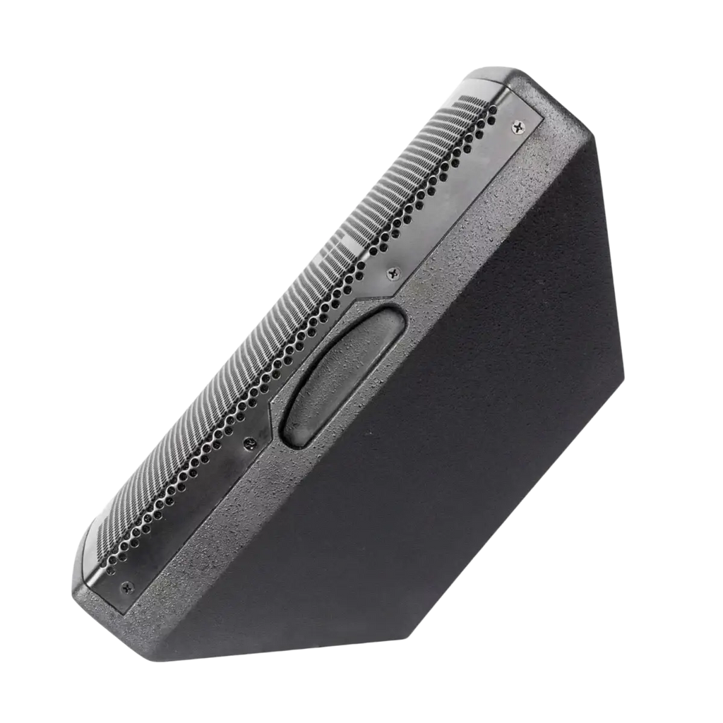 Black micwl 10 inch wall mounted conference speaker with textured grille and integrated handle for easy installation
