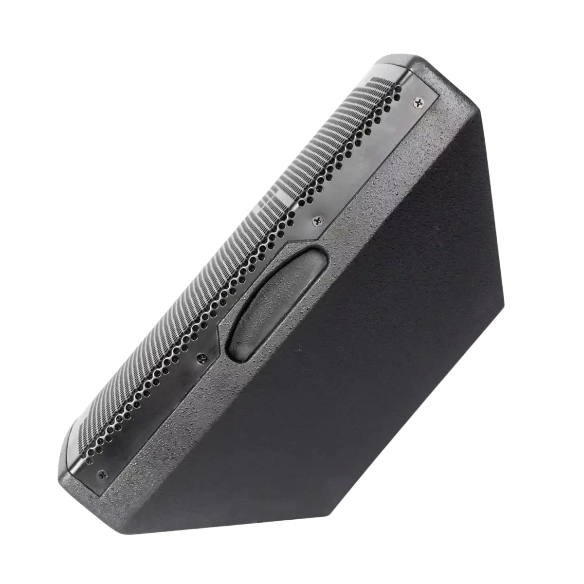 Black micwl 10 inch wall mounted conference speaker with textured grille and integrated handle for easy installation